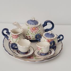 Vintage Miniature Dollhouse Tea Set 10 Piece Set